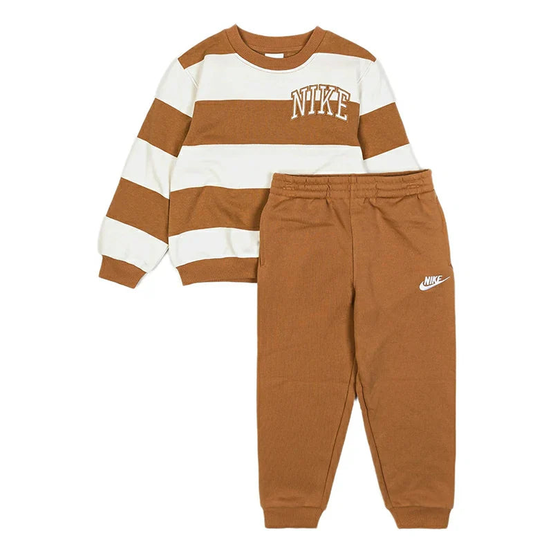 Nike KIDS Brown And White FLEECE SET | SKU : 66M256-XAV