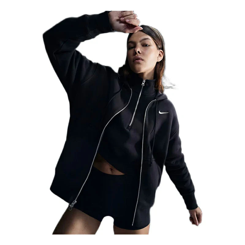 Nike WOMEN Black HOODED FZ | SKU : DQ5758-010