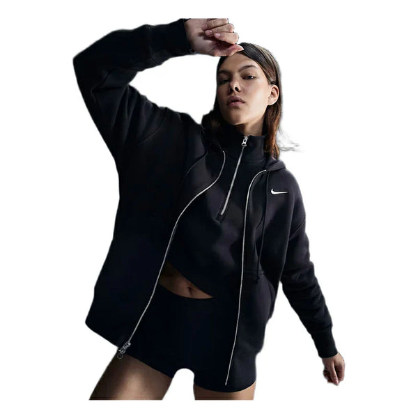 Nike WOMEN Black HOODED FZ | SKU : DQ5758-010
