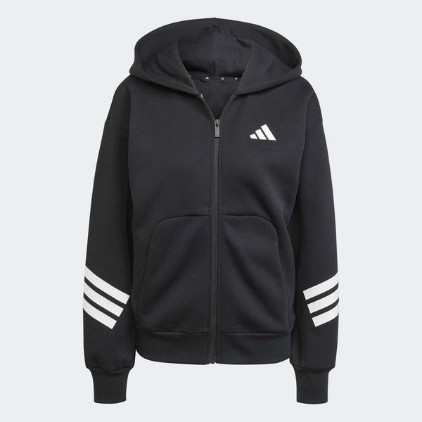 adidas WOMEN Black HOODED TRACK TOP | SKU : JE0171