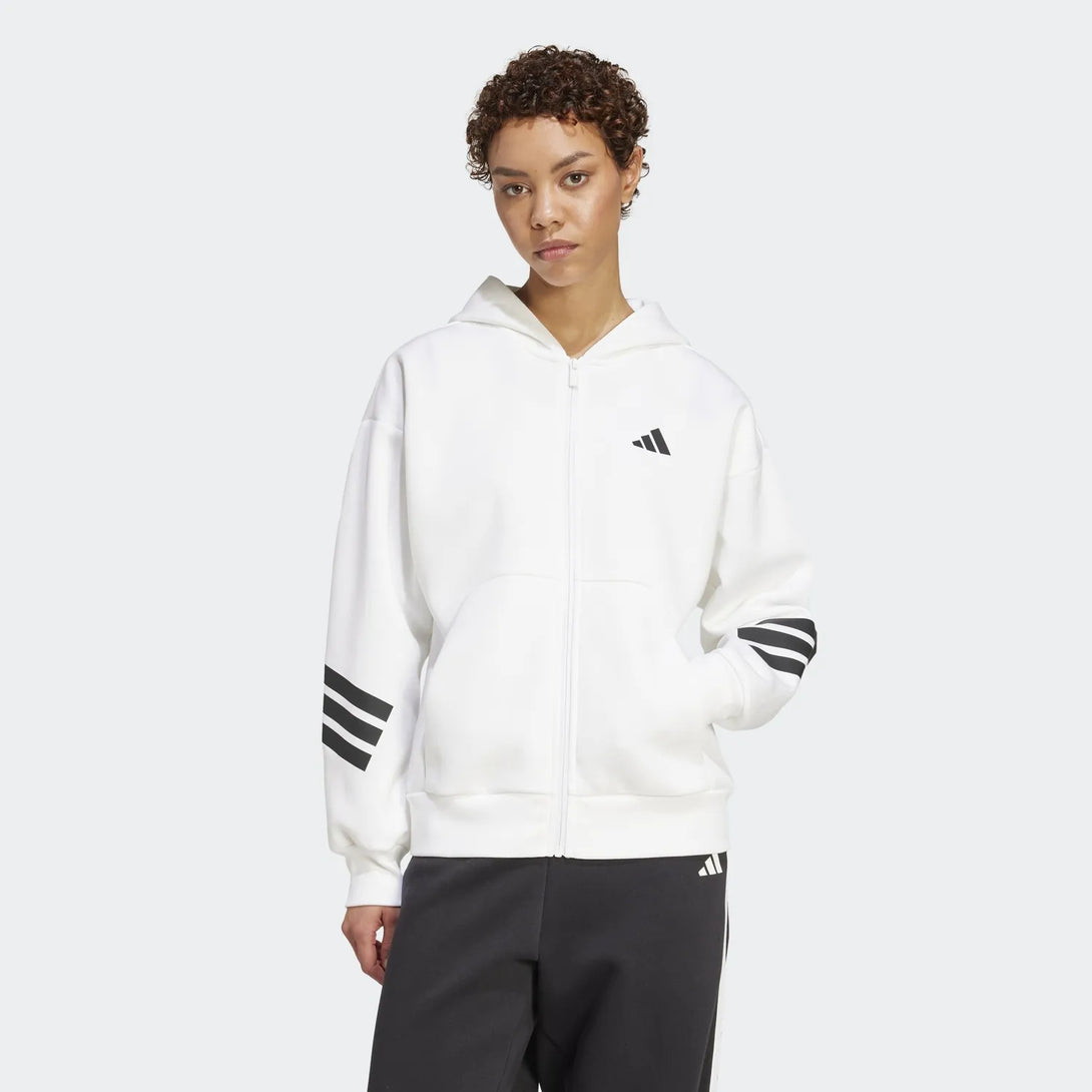 adidas WOMEN White HOODED TRACK TOP | SKU : JW7803