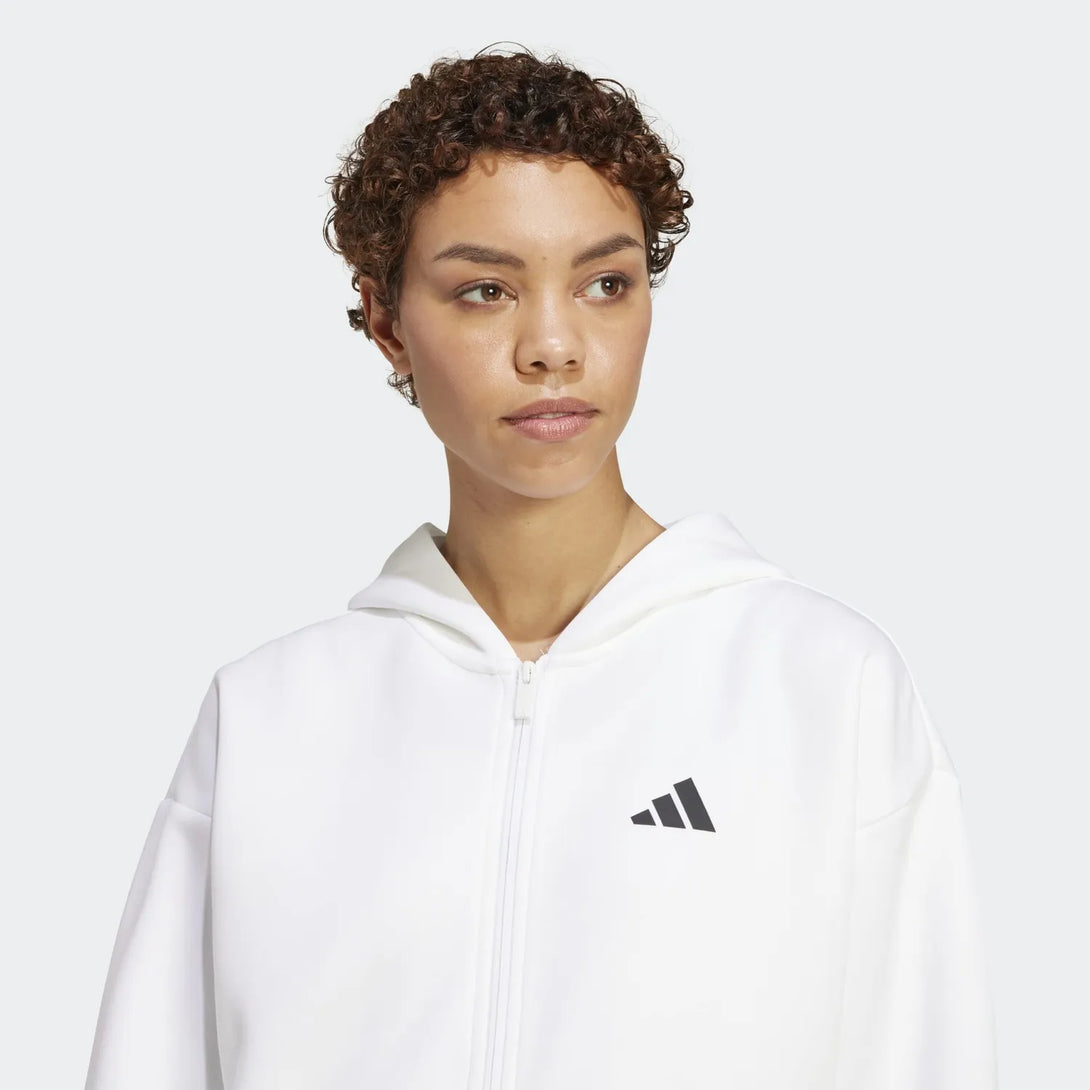 adidas WOMEN White HOODED TRACK TOP | SKU : JW7803